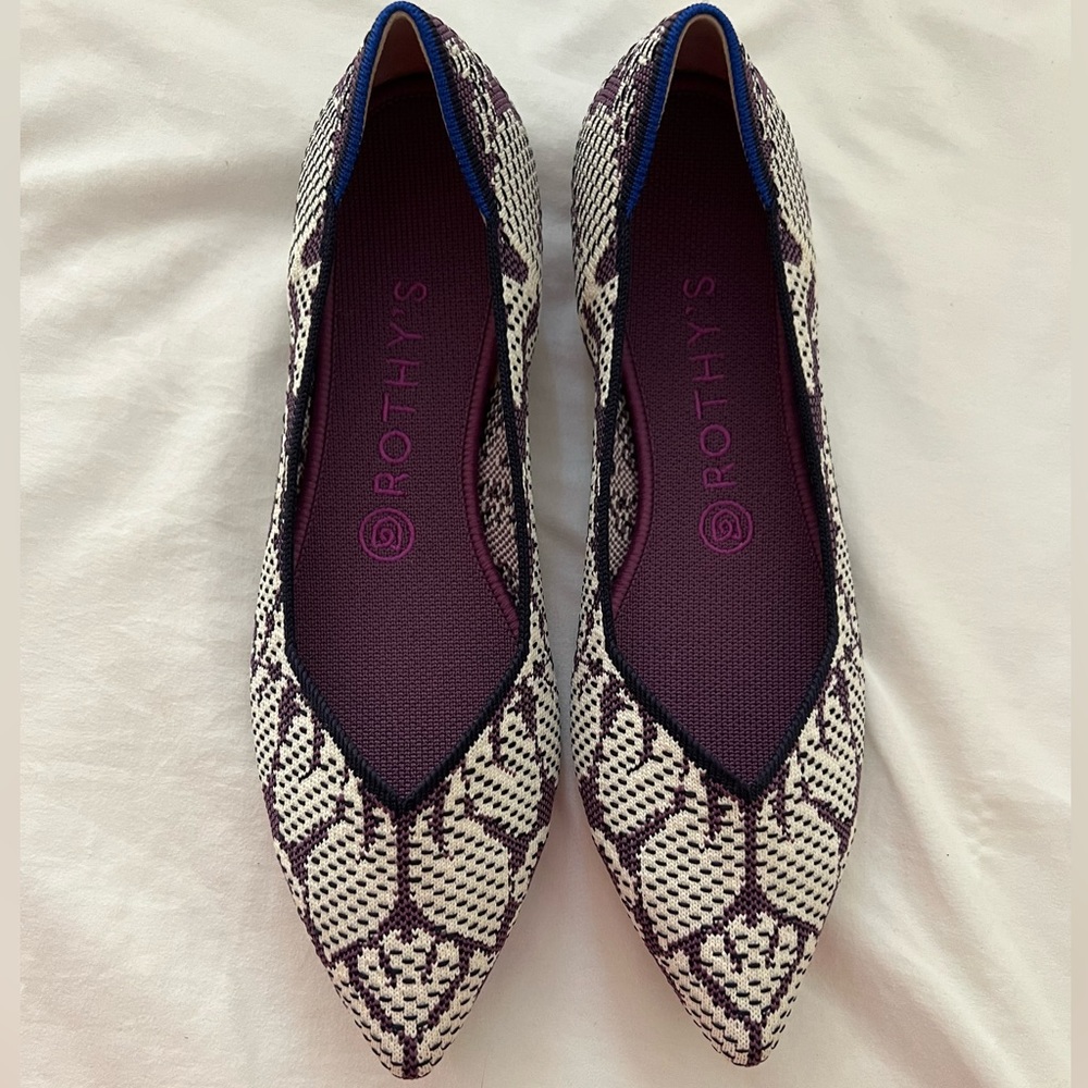 NEW Rothy’s Point Flats in Limited Edition Wisteria Violet Pattern